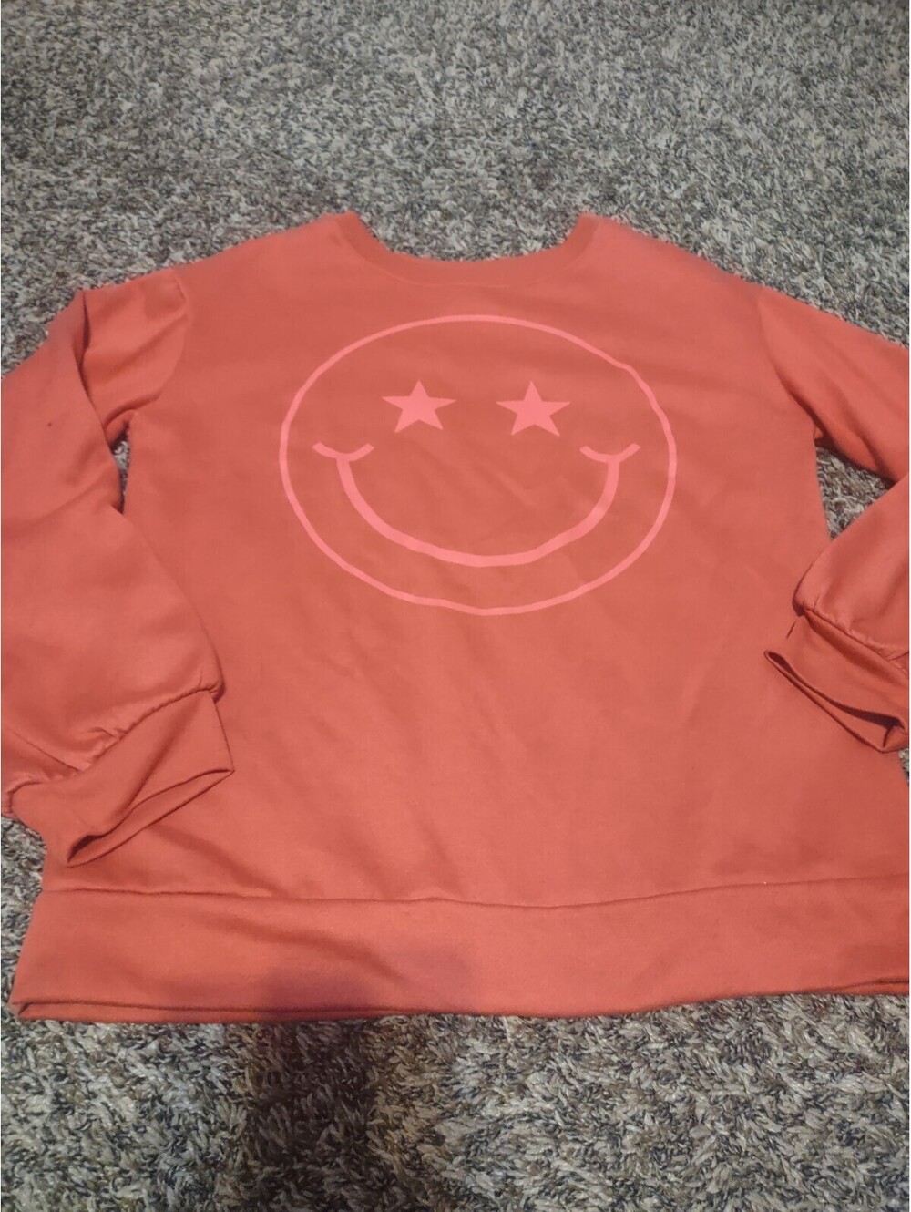 Girls Smiley Face Sleepwear Sweatshirt Size XL 14/16